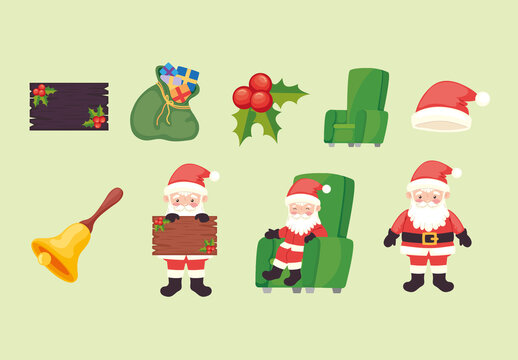 Santa Claus Characters Set
