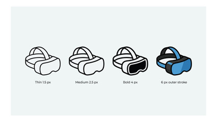 Fototapeta premium VR Headsets Lineup with Technical Specifications