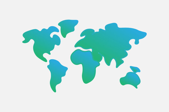 The graphic features a simplified silhouette of the world's continents.