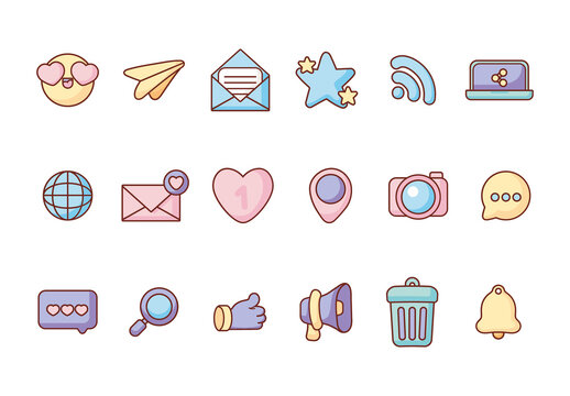 Social Media Illustration Set