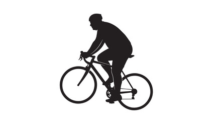 Obraz premium Cyclist riding bicycle silhouette vector