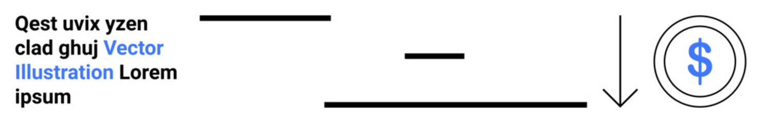 Obraz premium Finance, money transfer, business transactions, revenue generation, workflow, economic systems. Downward arrow leading to a dollar symbol. Financial flow and money transfer concept