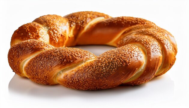 isolated sesame seed simit turkish bagel bread