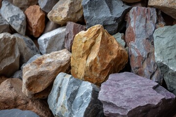 Various stone textures in natural arrangement