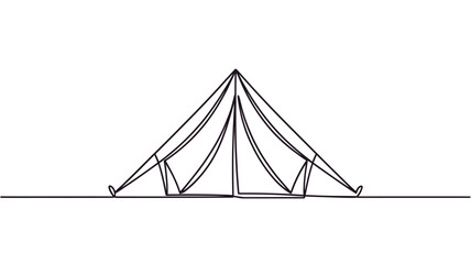 Simple sketch of a teepee or conical tent in black and white © MSTMORSHEDA