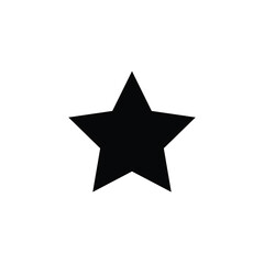 Obraz premium Black Five Pointed Star on White Background symbol