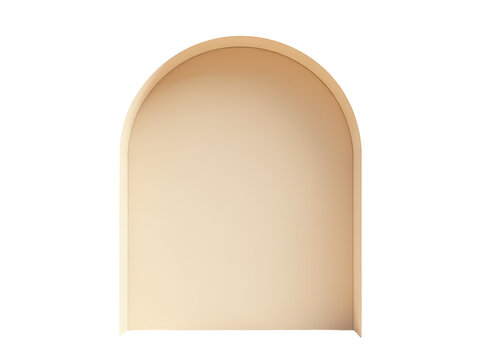 A simple arch in a wall on a white background