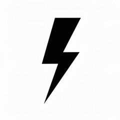 A bold black lightning bolt icon on a clean white background