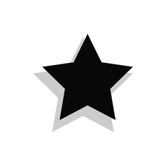 Black star shape with subtle shadow effect silhouette