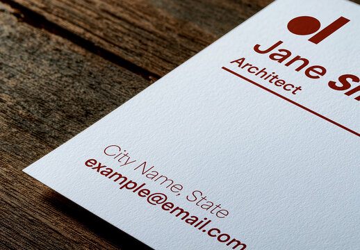 Close Up Business Card Corner Detail Mockup
