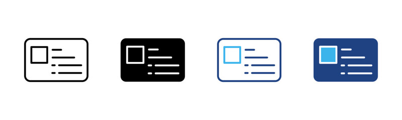 Fototapeta premium Business Card icon set multiple style collection
