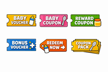 Obraz premium Baby coupons and vouchers offering discounts and promotions for infant products