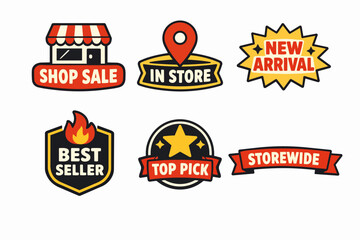 E-commerce shopping promotion marketing discount labels for online retail store sale