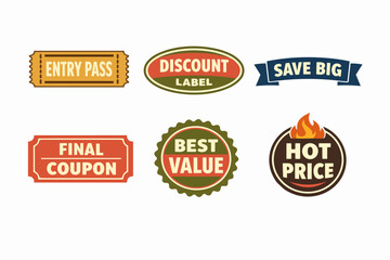 Obraz premium Discount labels, price tags, and coupons for marketing promotions and sales