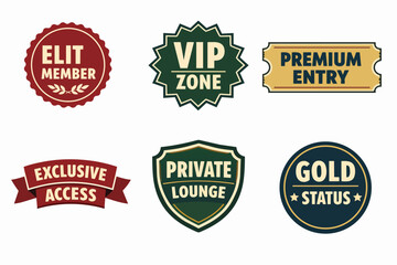 Fototapeta premium Exclusive membership badges and premium access labels for vip zone status
