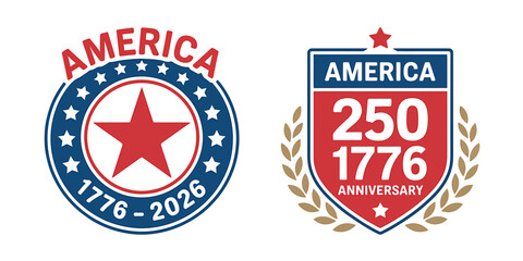 American patriotic badges and shields for 250th anniversary celebration  usa emblems