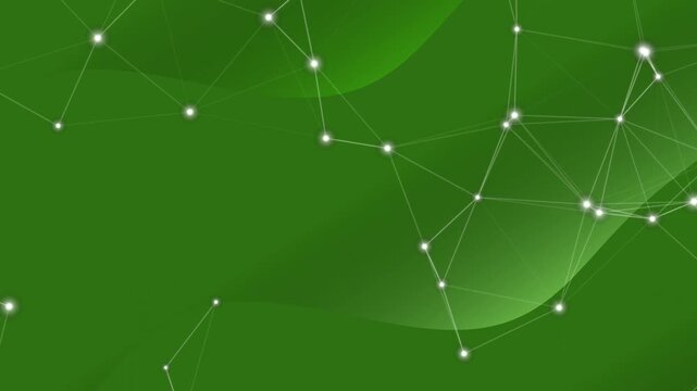 Network Connection Structure Green Background.