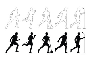 Fototapeta premium Athlete Silhouette Series in Motion