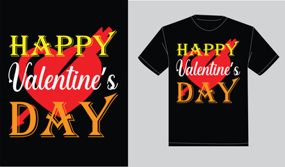 Print ready happy valentine's day t- shirt design.