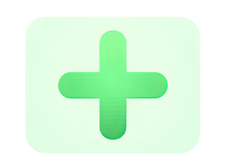 Obraz premium A simple green plus sign on a white background, ideal for use in presentations, infographics and websites