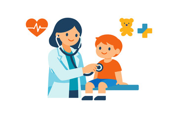 Obraz premium Pediatrician Examining Young Child