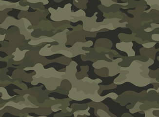 
Trendy camouflage seamless pattern khaki military background texture