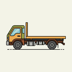 Flatbed Truck Vector Illustration Transportation Logistics Cargo Delivery Vehicle