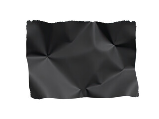 Fototapeta premium A simple yet textured image of a crumpled black paper on a white background