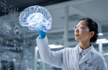 Symbolfoto, Einsatz von Technologie und k&uuml;nstlicher Intelligenz in der Medizin und Forschung, f&uuml;r Diagnose, Analyse, Behandlung, Technologieinnovation, Generative AI