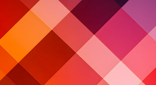 Vibrant plaid pattern featuring diagonal red, orange, and pink squares in a graphic design, file reference 22267.JPG