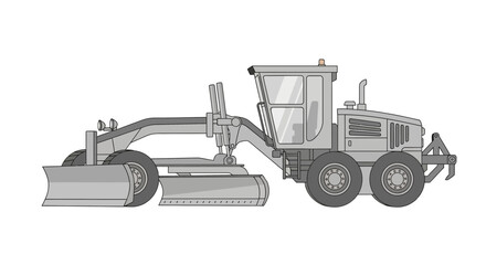 Naklejka premium Heavy Duty Motor Grader Vehicle For Road Construction Work