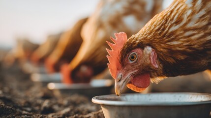 Peru and the chickens watching the jumping rabbit. Duck lying, carefree. Small farm animals.