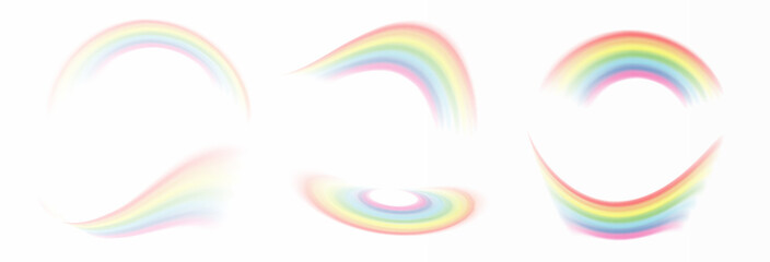 Obraz premium Rainbow, realistic rainbow spectrum on transparent background, vector png. 