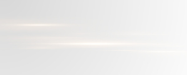 Vector illustration of gold color, abstract laser speed lines. Glare, horizontal light rays png. Glowing linear background.   © Iryna