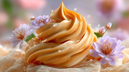 Soft Serve Ice Cream with Cherry Blossoms