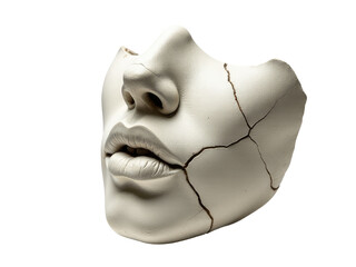 Close-up shot of a person's face on a white background