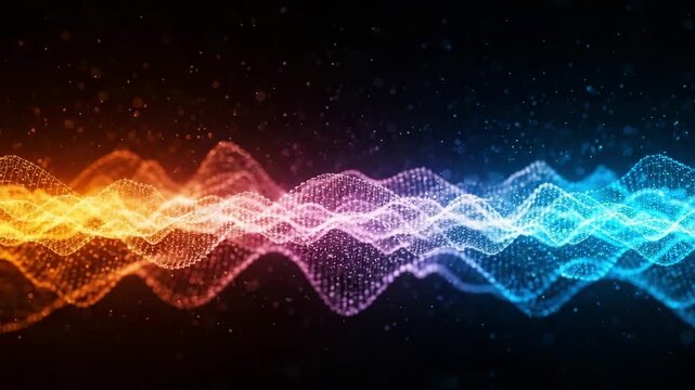 Cosmic waves illuminating the void of space with ethereal colors motion animated video.