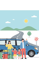 Family Road Trip Adventure Ready For A Summer Vacation Journey