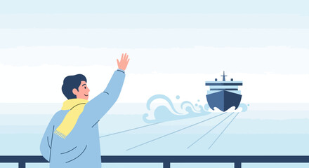 Farewell To A Majestic Vessel Upon The Open Sea