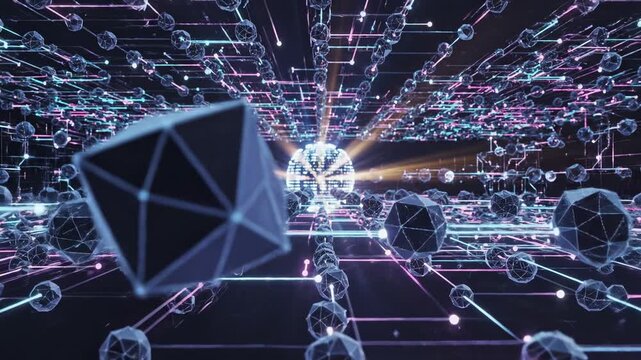 Futuristic Network Visualization - Data Flow and Connectivity in a Digital World.