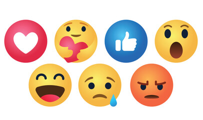 Obraz premium Cartoon Emoji Emotions Vector Set