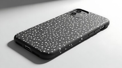 Blue Marbled Egg with White Dots on White Background ceramic