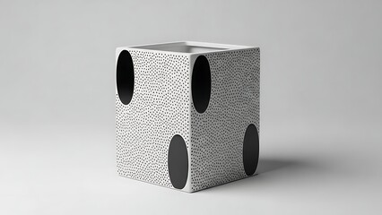 Colorful polka dot gift box with lid on white background polka dots packaging