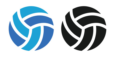 volleyball icon set isolated on white background vectors set.