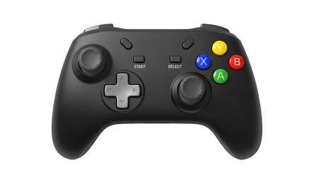 A black Xbox controller on transparent background