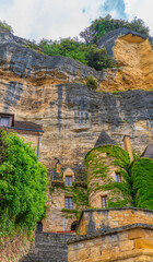 Traditional Stone Houses of La Roque-Gageac Overlooking the Dordogne River, France
