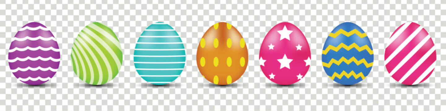 Decorated easter eggs colorful vector set