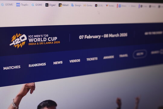 Screenshot of the ICC Men's T20 World Cup in 2026 website. February 12, 2026 Minsk, Belarus