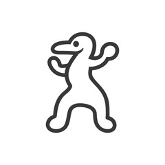 Obraz premium A whimsical outline of an anthropomorphic bird character with pose