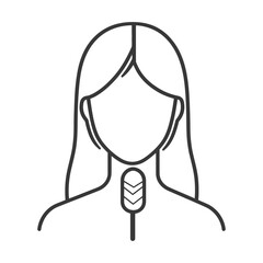 Obraz premium A faceless figure with microphone icon on the neck